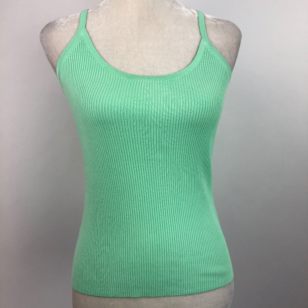 Yuka Paris Knit Tank Top Ribbed Stretch Racerback
